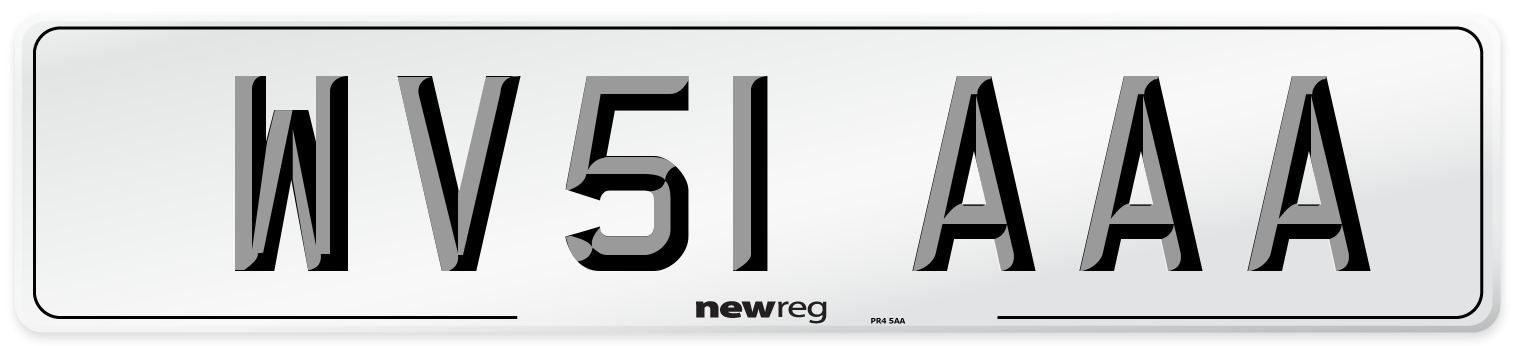 WV51 AAA Number Plate from New Reg